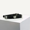 D&S Black Hearts Vegan Leather Cat Collar