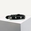 D&S Black Spike Vegan Leather Dog Collar