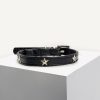 D&S Black Star Vegan Leather Cat Collar