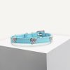 D&S Blue Hearts Vegan Leather Cat Collar