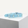 D&S Blue Pearl Vegan Leather Dog Collar