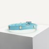 D&S Blue Pearl Vegan Leather Cat Collar