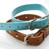 D&S Tan Square Stud Vegan Leather Dog Collar - Image 5
