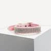 D&S Blush Diamante Vegan Leather Dog Collar