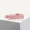 D&S Blush Pearl Vegan Leather Dog Collar