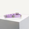 D&S Lilac Hearts Vegan Leather Cat Collar