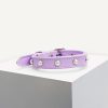 D&S Lilac Pearl Vegan Leather Dog Collar