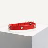 D&S Red Spike Vegan Leather Cat Collar