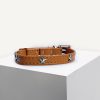 D&S Tan Star Vegan Leather Cat Collar