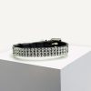 D&S Black Diamante Vegan Leather Cat Collar