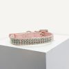 D&S Blush Diamante Vegan Leather Cat Collar