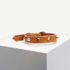 D&S Tan Spike Vegan Leather Dog Collar