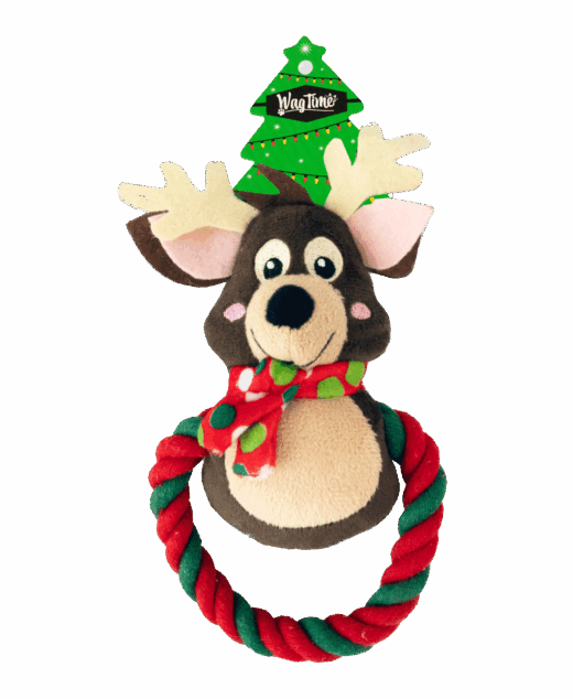 WagTime Christmas Reindeer Small Ring Tug Rope (6)