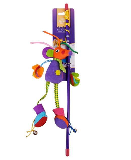 Feline First Basil the Colourful Mouse Cat Wand (6)