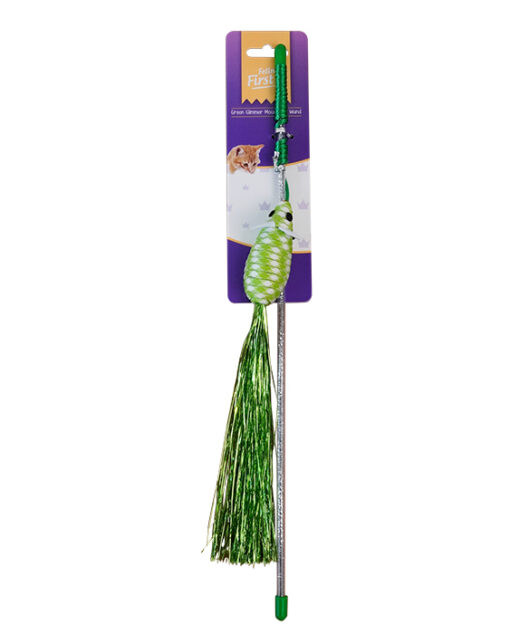 Feline First Green Glimmer Mouse Cat Wand (6)