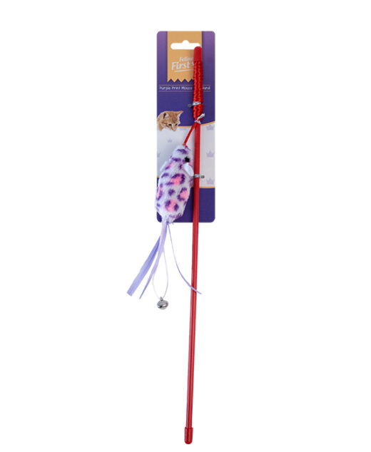 Feline First Purple Print Mouse Cat Wand (6)