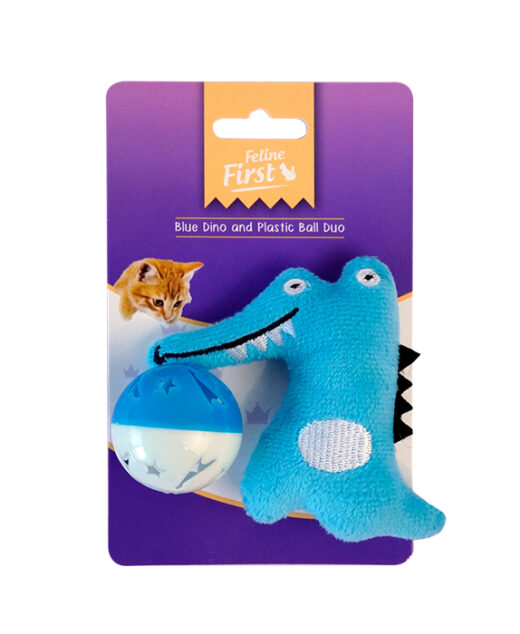 Feline First Blue Dino and Plastic Ball Duo (6)