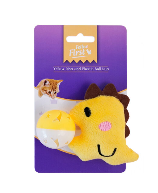 Feline First Yellow Dino and Plastic Ball Duo (6)