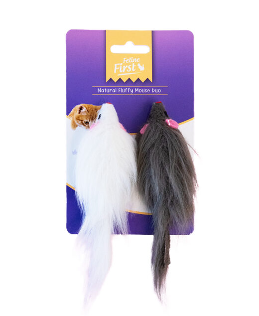 Feline First Natural Fluffy Mouse Duo (6)